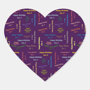 Sticker Cœur Janvier 5 Anniversaire