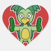 Sticker Cœur Japonais Kappa Yokai (avec des concombres !) (Devant)