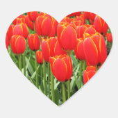 Sticker Cœur Jardin des Tulipes rouges (Devant)