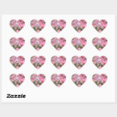 Sticker Cœur Jardin Rose victorien (Feuille)