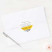 Sticker Cœur Jaune, Noir Mariage Favor Merci Message (Enveloppe)