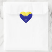 Sticker Cœur Jaune Rose Marine Bleu Floral Mariage Cool unique (Sac)