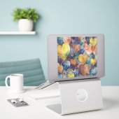 Sticker coeur jaune rose orange (Ordinateur portable sur le bureau)