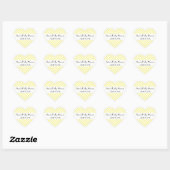 Sticker Cœur Jaune Zigzag, Jaune Chevron, Baby shower (Feuille)