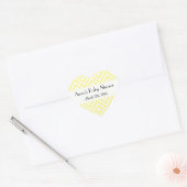Sticker Cœur Jaune Zigzag, Jaune Chevron, Baby shower (Enveloppe)