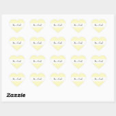 Sticker Cœur Jaune Zigzag, Jaune Chevron, Baby shower (Feuille)