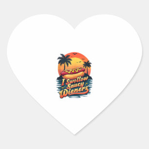Sticker Cœur J'avale Saucy Wieners Drôle Adulte Plaisanterie Ho