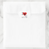 Sticker Cœur Je coeur mon Akita (Sac)