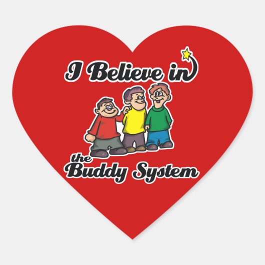 Sticker Cœur je crois au système buddy (Devant)