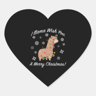 Sticker Cœur Je Llama Vous Souhaite Un Joyeux Noël Llama Noël