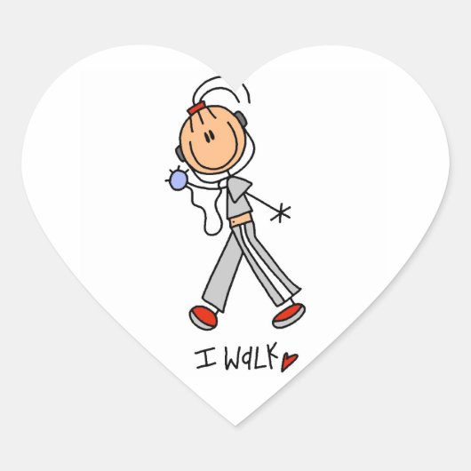 Sticker Cœur Je marche (Devant)