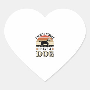 Sticker Cœur Je ne suis pas célibataire, j'ai un chien modèle d