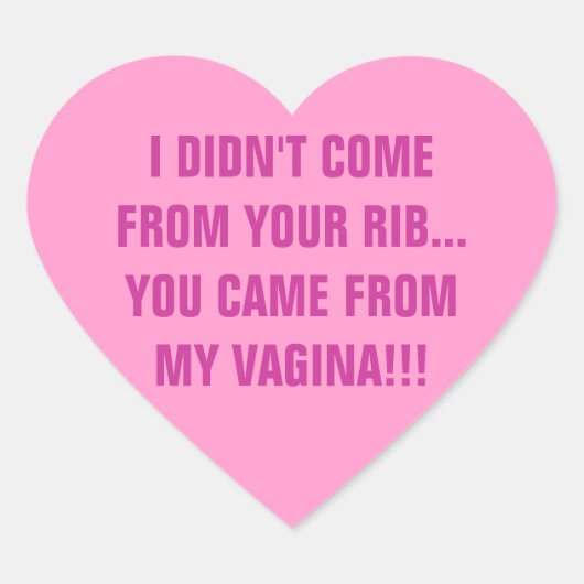 STICKER CŒUR JE NE SUIS PAS VENU DE TON RIB (Devant)