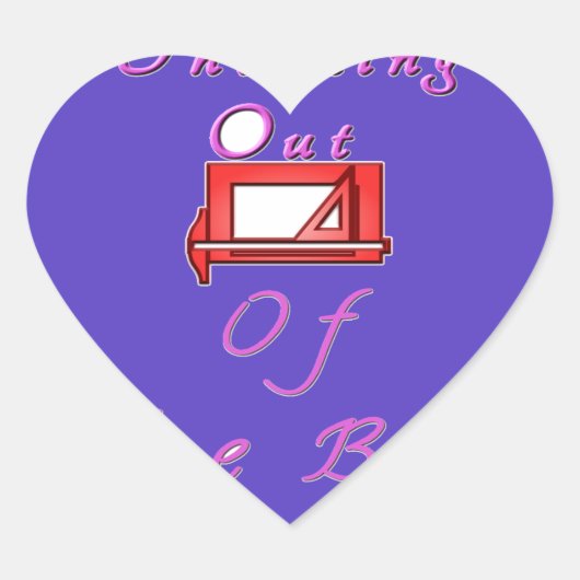 Sticker Cœur Je pense en dehors de la boîte. (Devant)