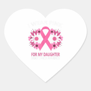 Sticker Cœur Je Porte Du Rose Pour Ma Fille Cancer Du Sein