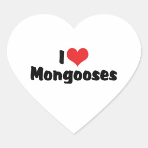 Sticker Cœur Je suis amoureux des mangoustes à cœur - Amateur d
