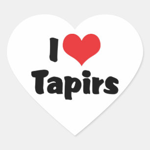 Sticker Cœur Je suis amoureux des tapirs à cœur