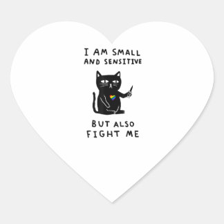 Sticker Cœur je suis petite et sensible, mais aussi me combattr