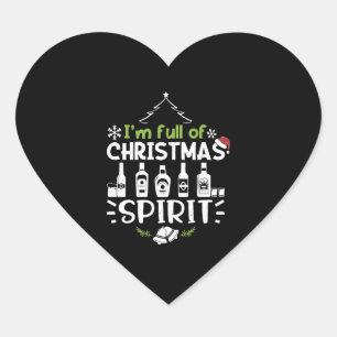 Sticker Cœur Je suis plein d'esprit de Noël - Boire de Noël