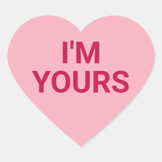 Sticker Cœur Je suis votre conversation de Saint Valentin rose (Devant)