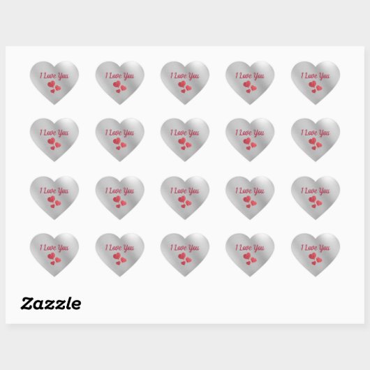 Sticker Cœur Je t'aime (Feuille)