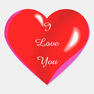 Sticker Cœur Je T'Aime Chatouiller Colorful Red Heart