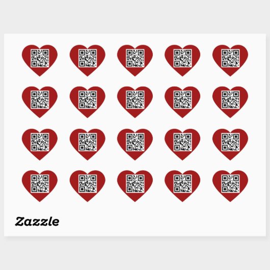 Sticker Cœur Je t'aime Code QR (Feuille)