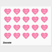 Sticker Cœur Je t'aime coeur rose de la Saint Valentin (Feuille)