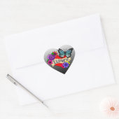 Sticker Cœur Je T'Aime | Coeurs, Roses et papillons (Enveloppe)