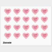 Sticker Cœur Je t'aime conversation de la Saint Valentin rose (Feuille)