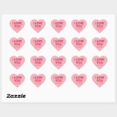 Sticker Cœur Je t'aime conversation de Saint Valentin rose mign (Feuille)