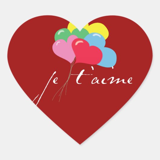 Sticker Cœur Je' taime (Je t'aime) (Devant)