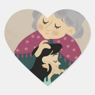 Sticker Cœur Je t'aime ma grand-mère