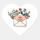 Sticker Cœur Je t'aime maman (Devant)