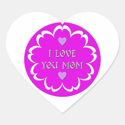 Sticker Cœur Je t'aime maman (Devant)