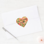 Sticker Cœur JE T'AIME MAMAN, Floral (Enveloppe)