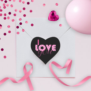 Sticker Cœur Je T'Aime Stylish Chic Fille Font Script