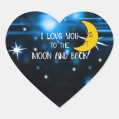 Sticker Cœur Je t'aime sur la Lune et de retour (Devant)