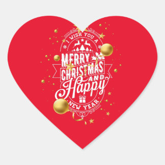Sticker Cœur Je vous souhaite un très joyeux Noël et une bonne