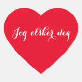 Sticker Cœur Jeg Elsker Deg I Love You Saint-Valentin Rouge Nor (Devant)