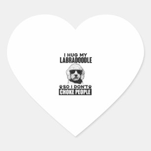 Sticker Cœur J'Embrasse Mon Labradoodle Donc Je Ne Choque Pas L