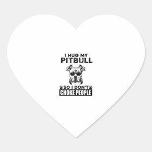 Sticker Cœur J'Embrasse Mon Pitbull Donc Je Ne Choque Pas Les G
