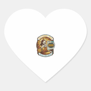 Sticker Cœur Jésus 9999 Emails Non Lus Boîte de Réception Zéro