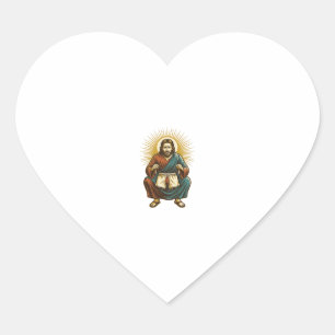 Sticker Cœur Jésus ajustant un wedgie inconfortable au milieu d