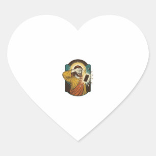 Sticker Cœur Jésus aveuglant la luminosité maximale du téléphon