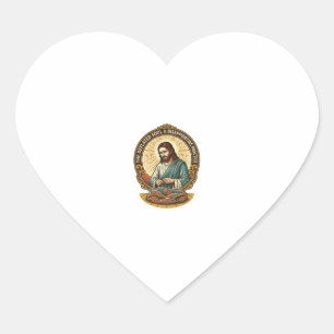 Sticker Cœur Jésus Balle de Yoga Complètement Dégonflée Plat Hu