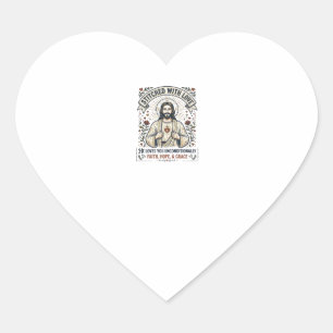 Sticker Cœur Jésus Couture Tricotage Chemise Graphique Chrétien