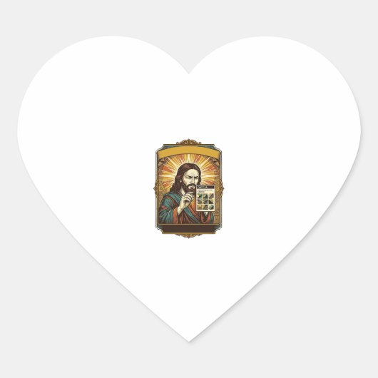Sticker Cœur Jésus Escalier Flou Test Captcha Sécurité Tech Hum (Devant)