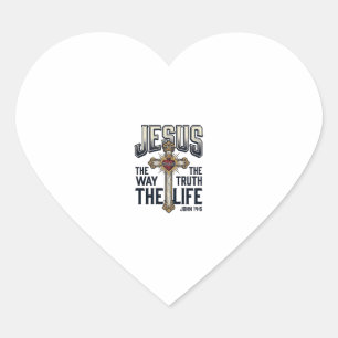 Sticker Cœur Jésus Le Chemin La Vérité La Vie Chemise Chrétienn
