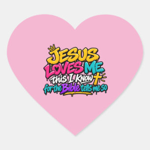 Sticker Cœur Jésus m'aime